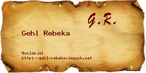 Gehl Rebeka névjegykártya